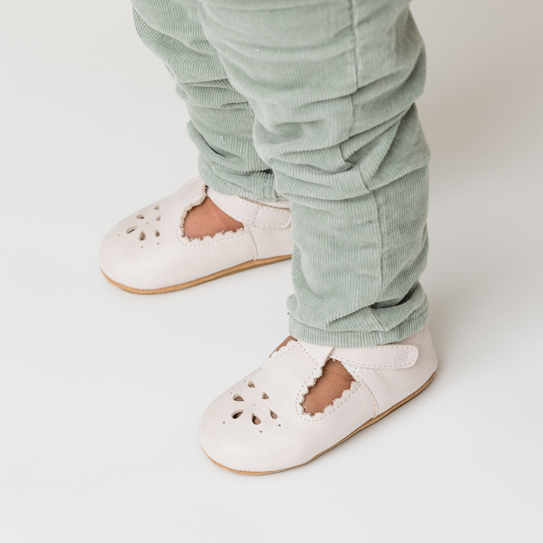 Pretty Brave Leather Baby Morgan Shoes - Stone