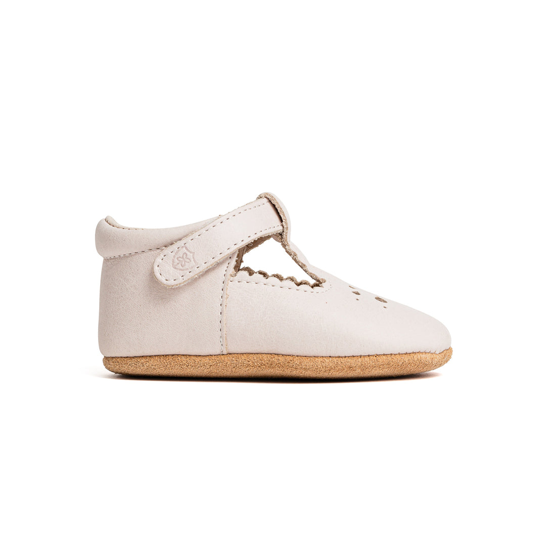 Pretty Brave Leather Baby Morgan Shoes - Stone