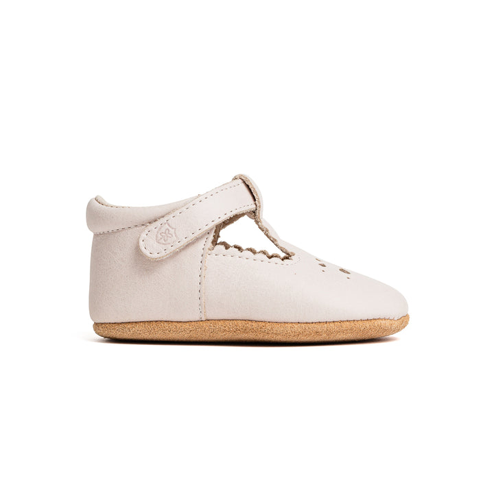 Pretty Brave Leather Baby Morgan Shoes - Stone