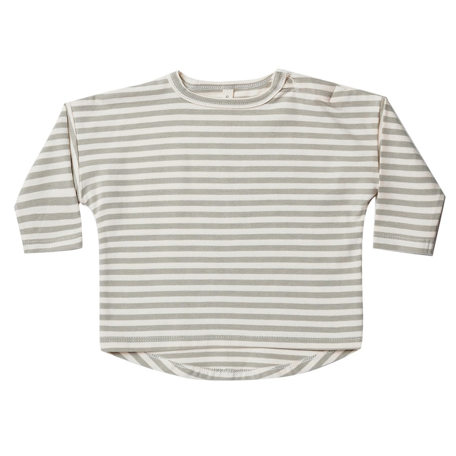 Quincy Mae Long Sleeve Tee | Pistachio Stripe