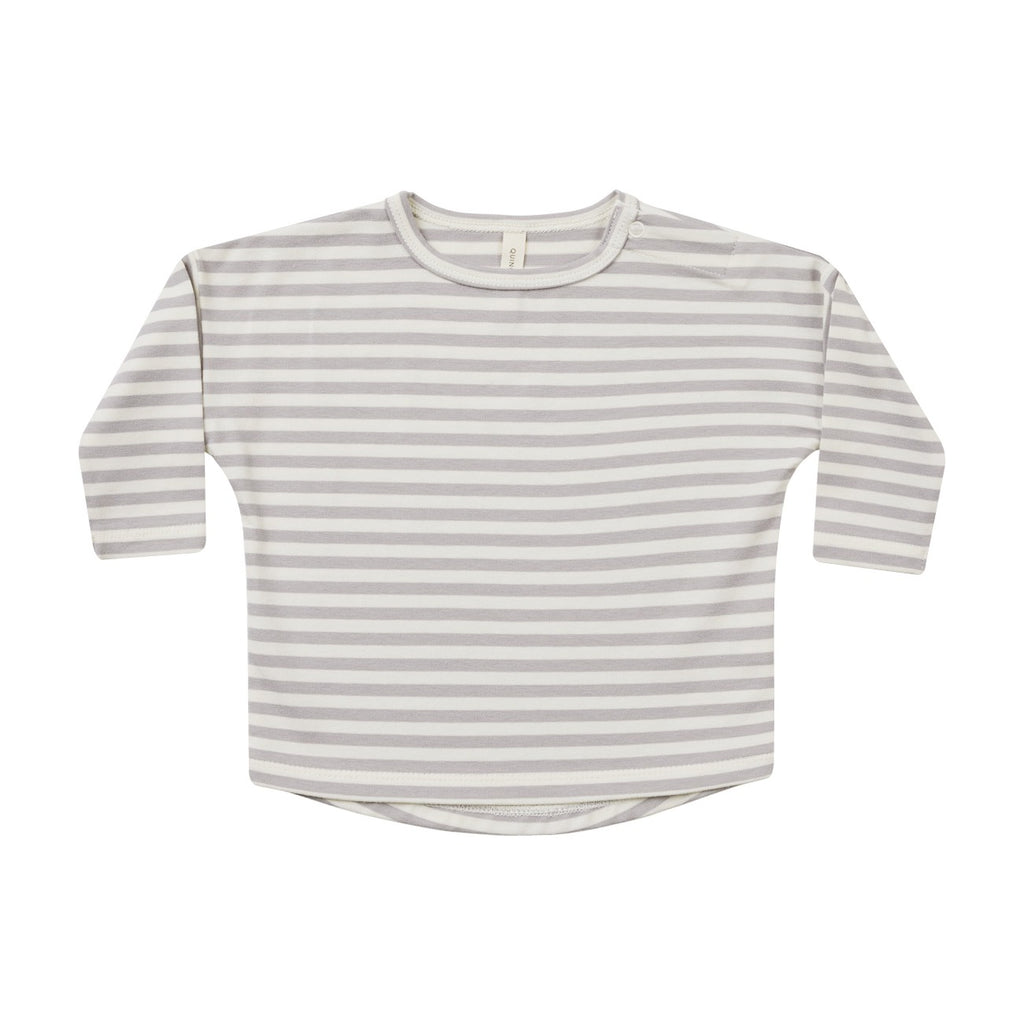 Quincy Mae Long Sleeve Tee - Periwinkle Stripe