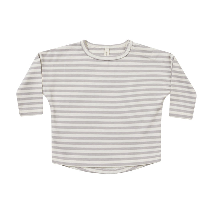 Quincy Mae Long Sleeve Tee - Periwinkle Stripe