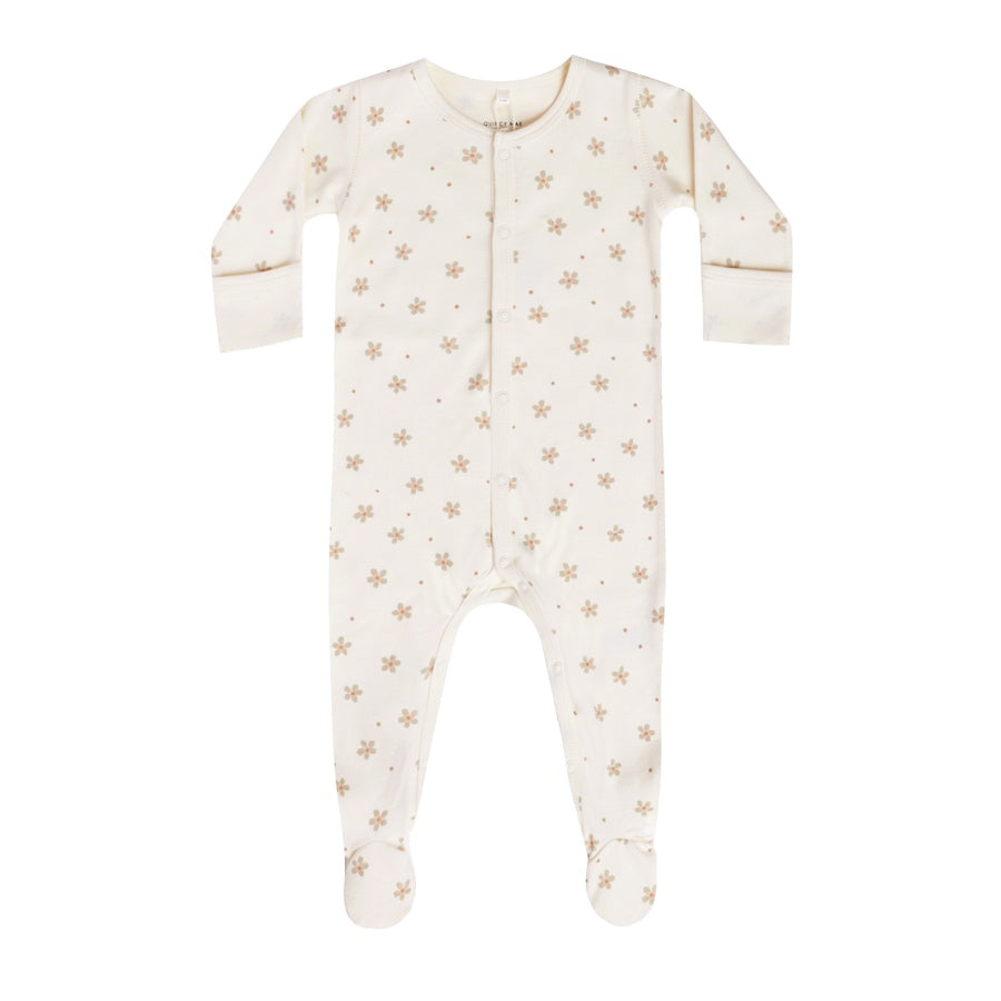 Quincy Mae Full Snap Footie | Dotty Floral