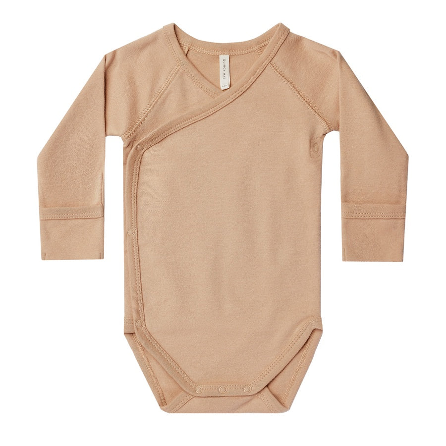 Quincy Mae Side Snap Bodysuit | Apricot