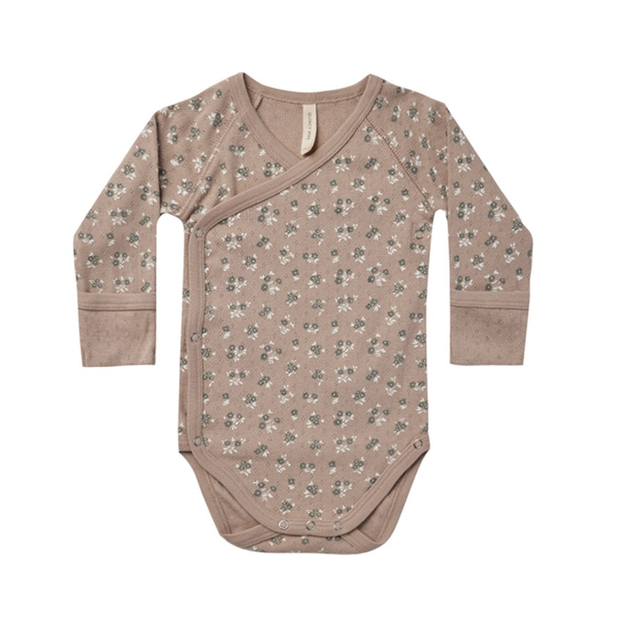 Pointelle Side-Snap Bodysuit - Truffle Floral