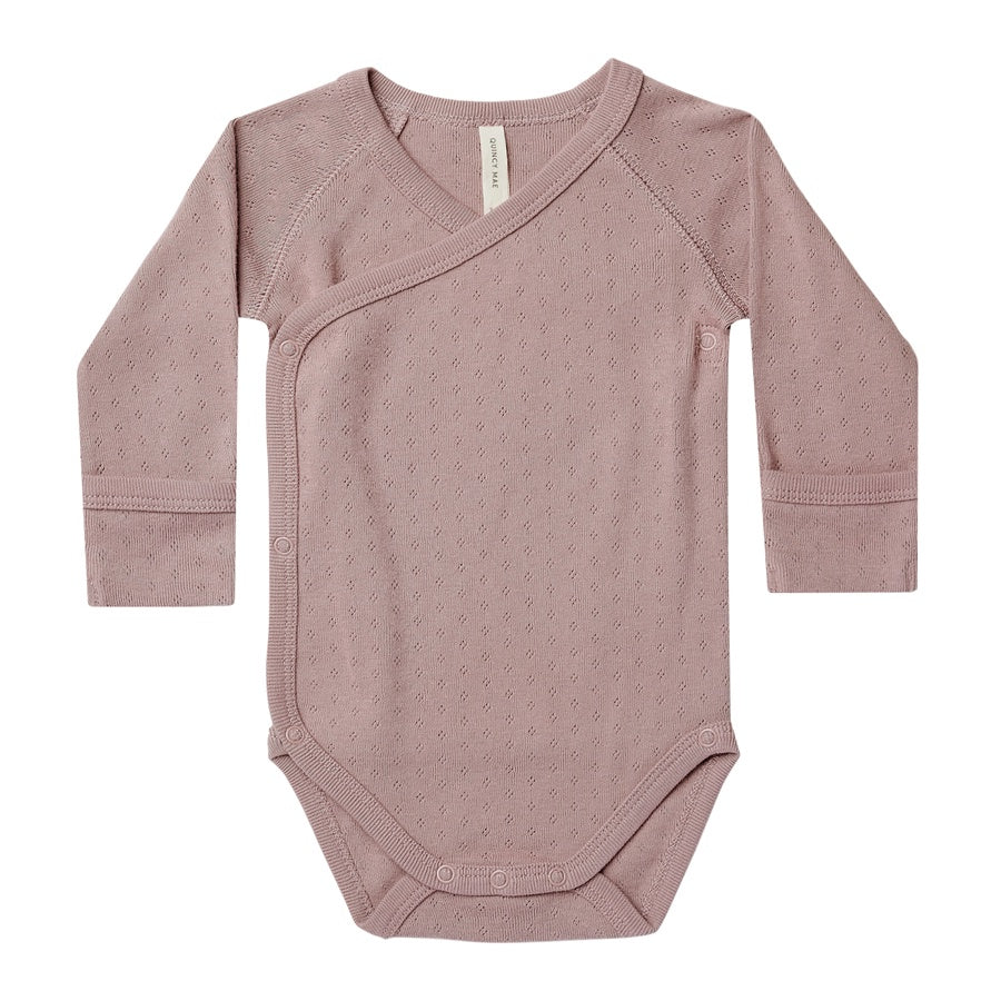 Quincy Mae Pointelle Side Snap Bodysuit | Lilac
