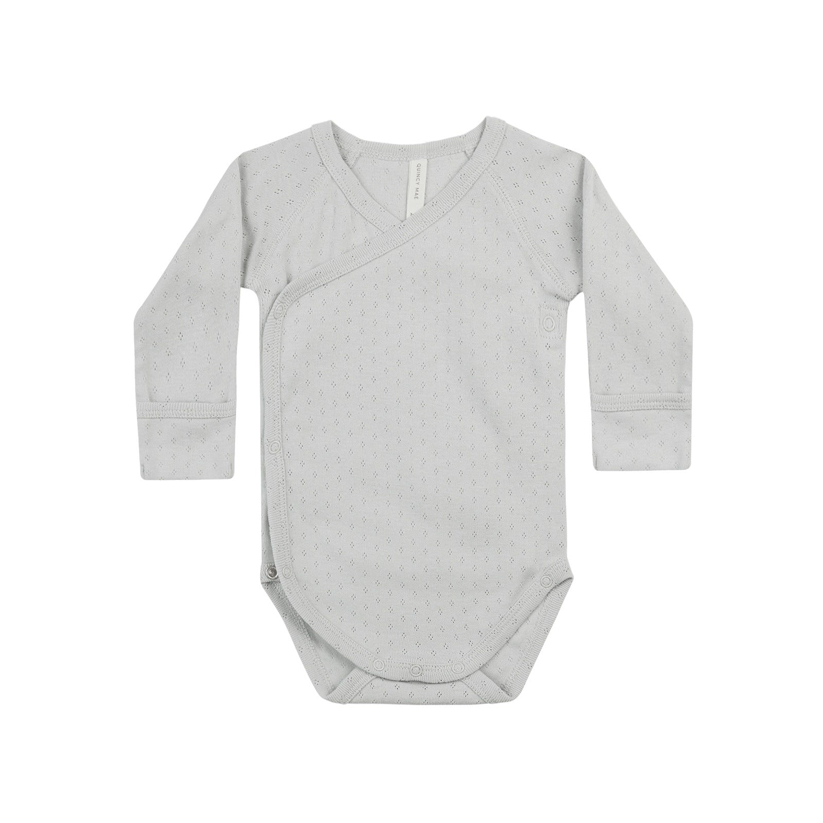 Quincy Mae Pointelle Side Snap Bodysuit - Cloud