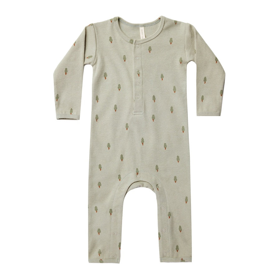 Quincy Mae Ribbed Baby Jumpsuit | Trees