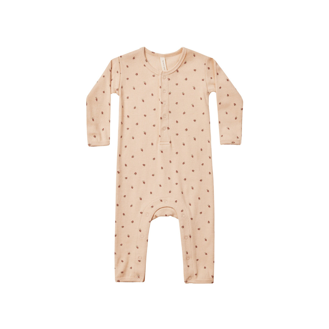 Quincy Mae Ribbed Baby Jumpsuit - Strawberries