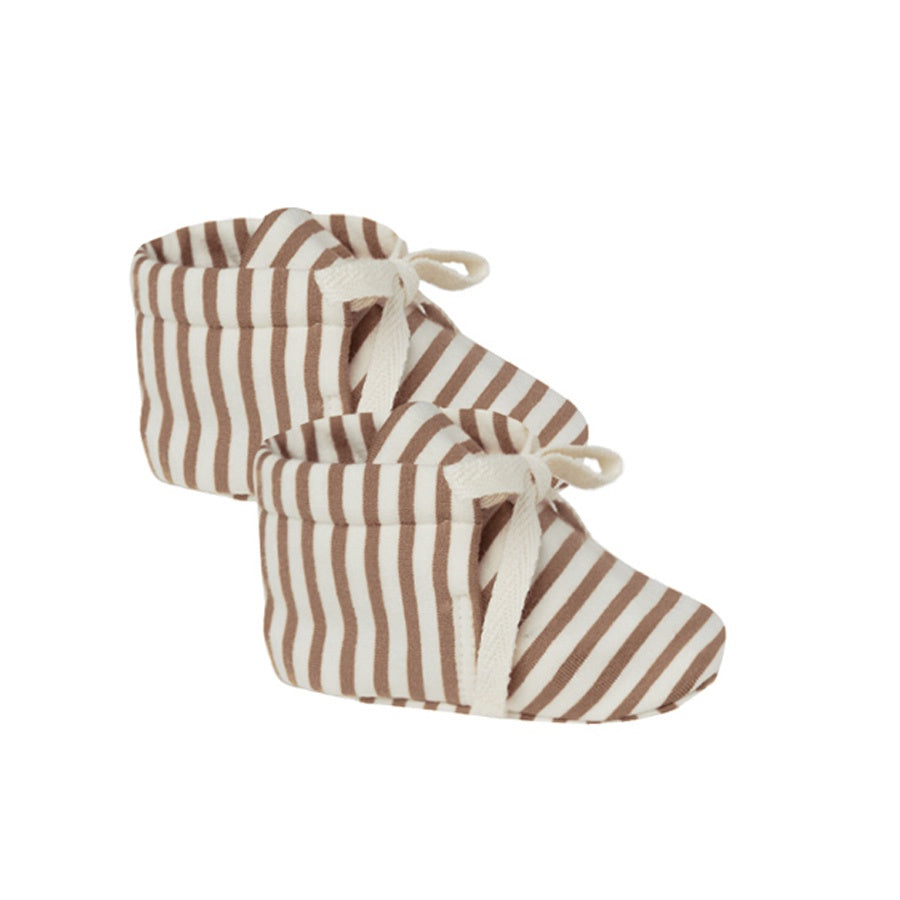 Quincy Mae Baby Booties - Cocoa Stripe