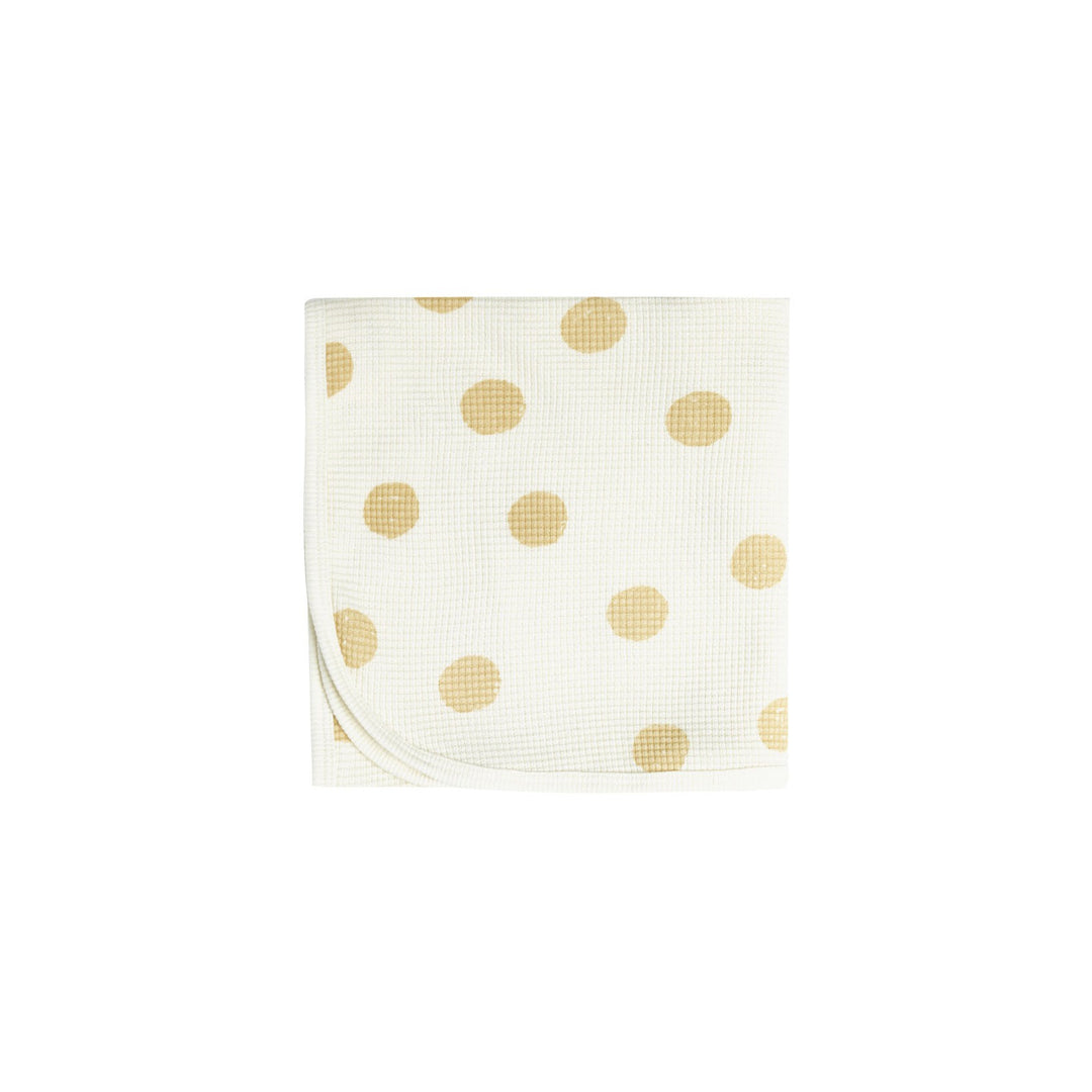 Quincy Mae Waffle Baby Blanket - Butter Dots