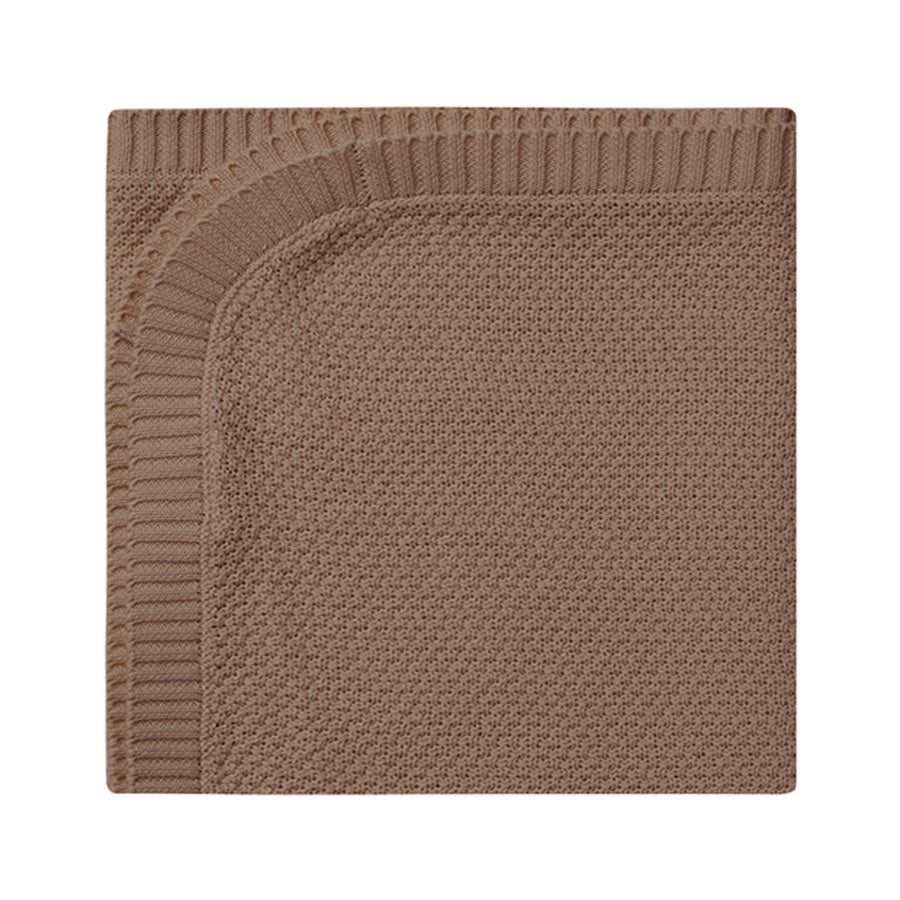 Quincy Mae Knit Baby Blanket - Cocoa