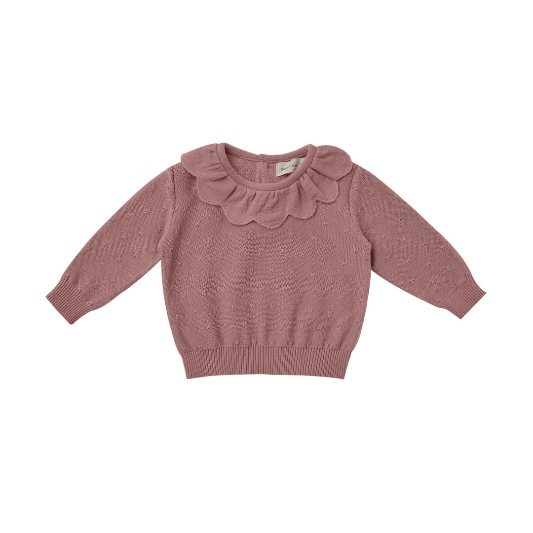 Quincy Mae Petal Knit Sweater - Fig