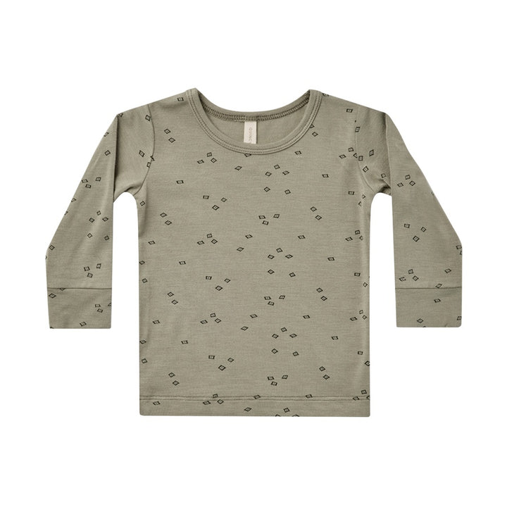 Quincy Mae Bamboo Long Sleeve Tee - Geo