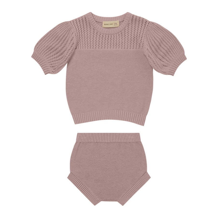 Quincy Mae Pointelle Knit Set | Lilac