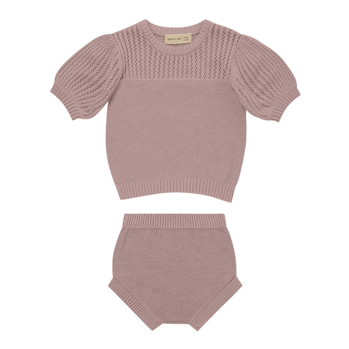 Quincy Mae Pointelle Knit Set | Lilac