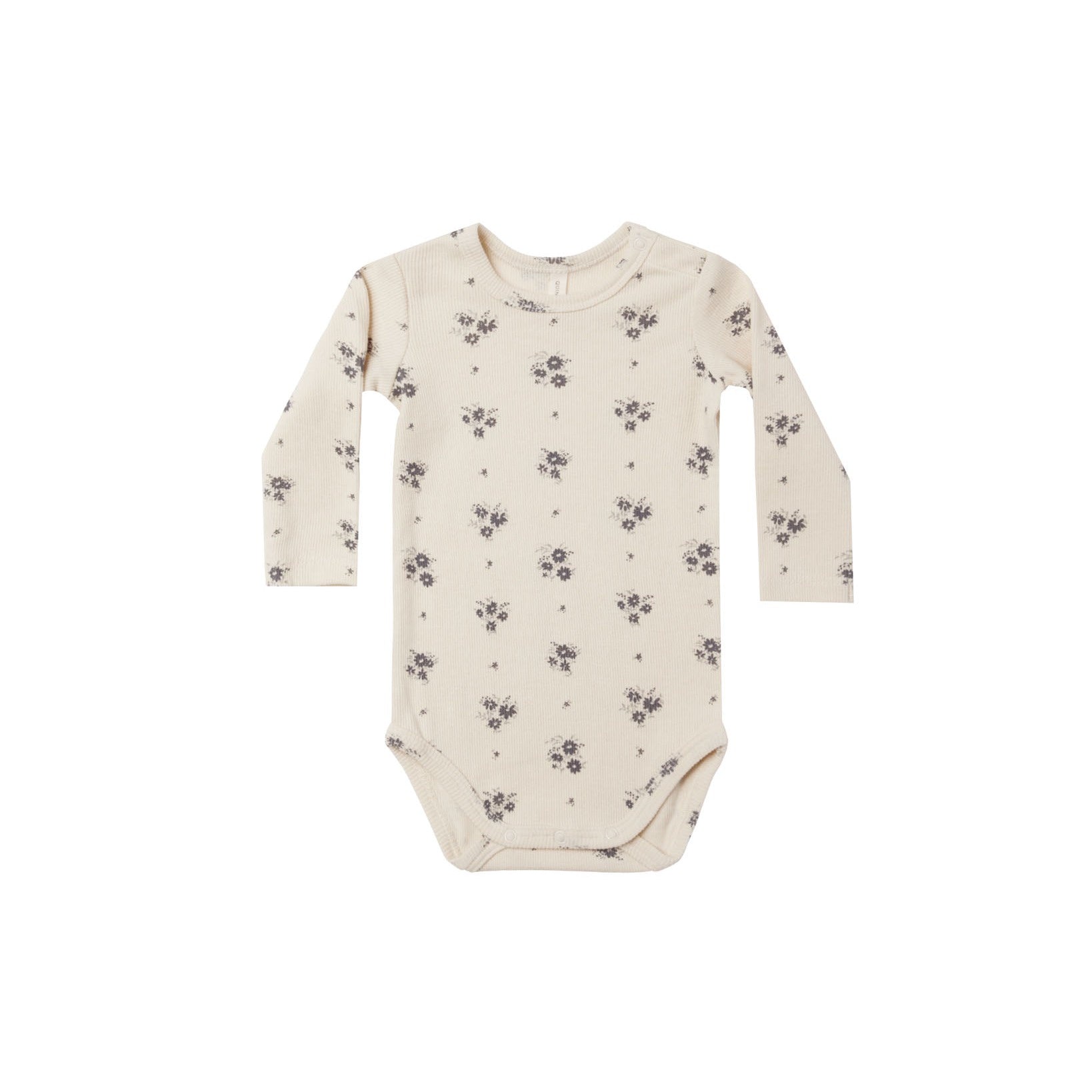 Quincy Mae Ribbed Long Sleeve Bodysuit - Navy Ditsy