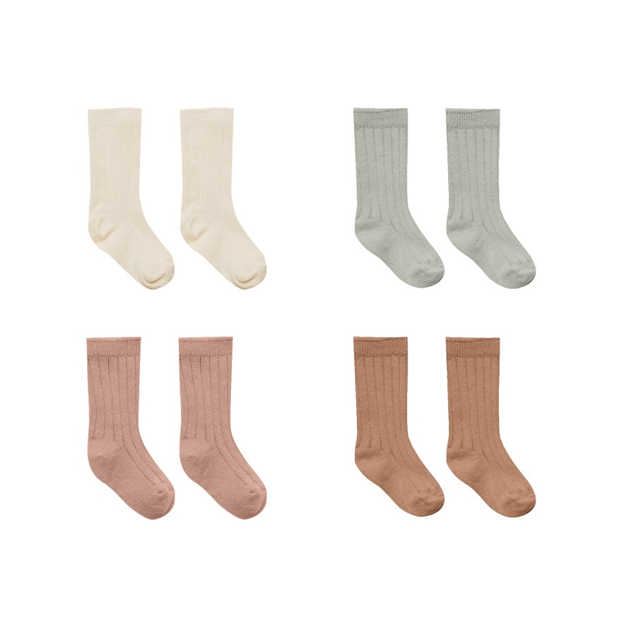 Quincy Mae Socks, Set Of 4 | Ivory, Pistachio, Lilac, Clay