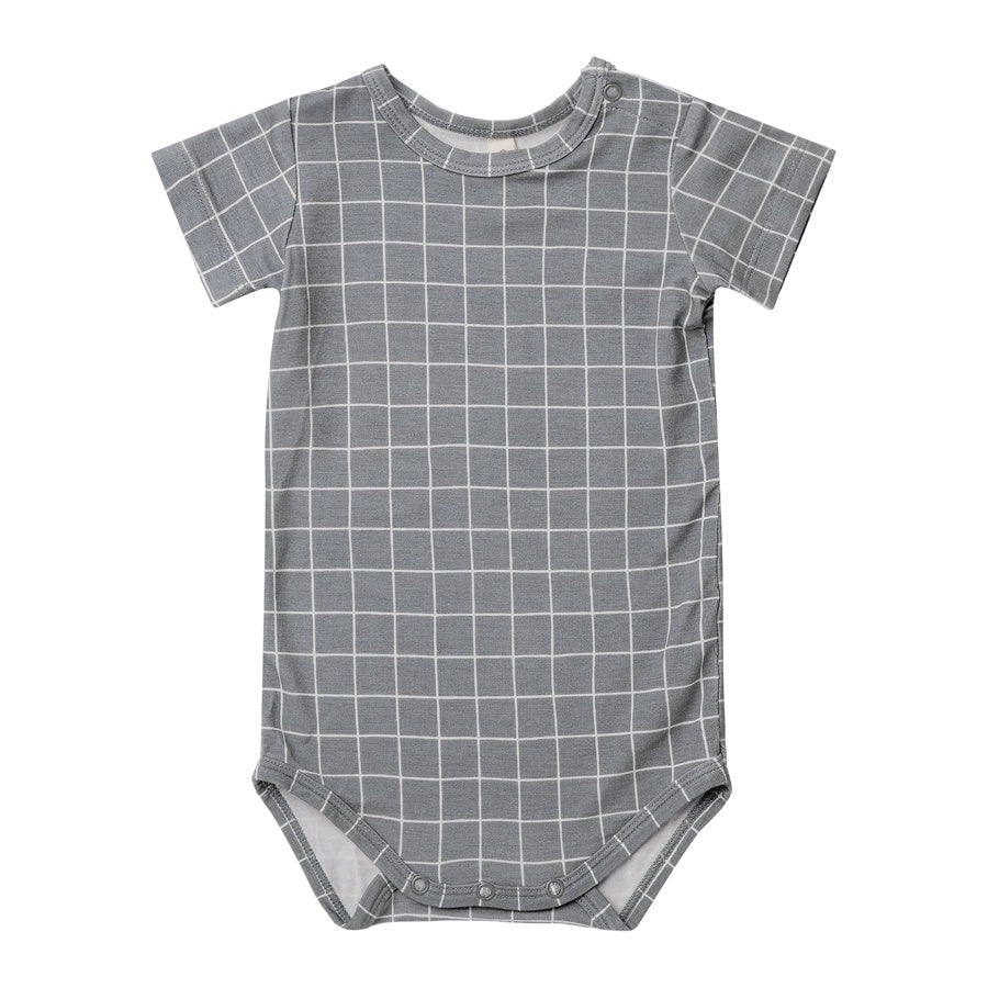 Quincy Mae Bamboo Short Sleeve Bodysuit | Grid