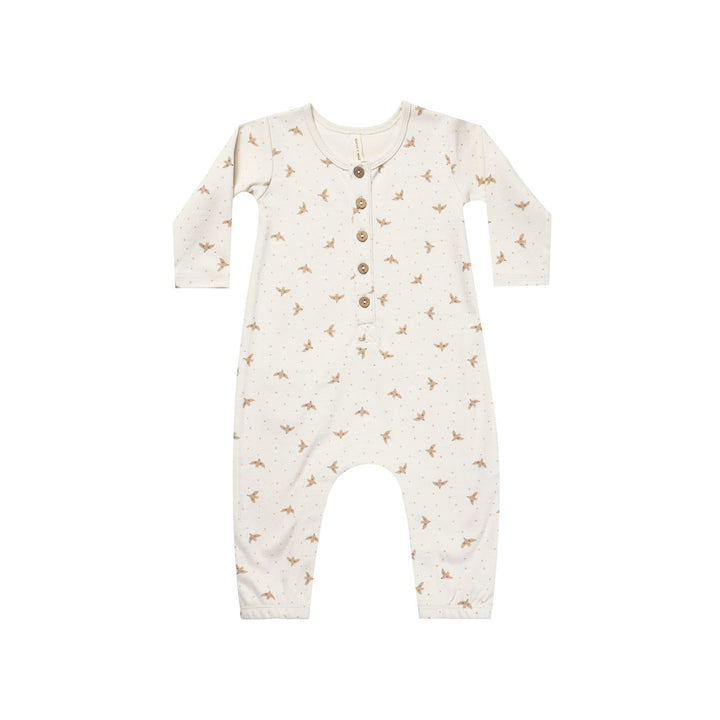 Quincy Mae Long Sleeve Jumpsuit - Doves