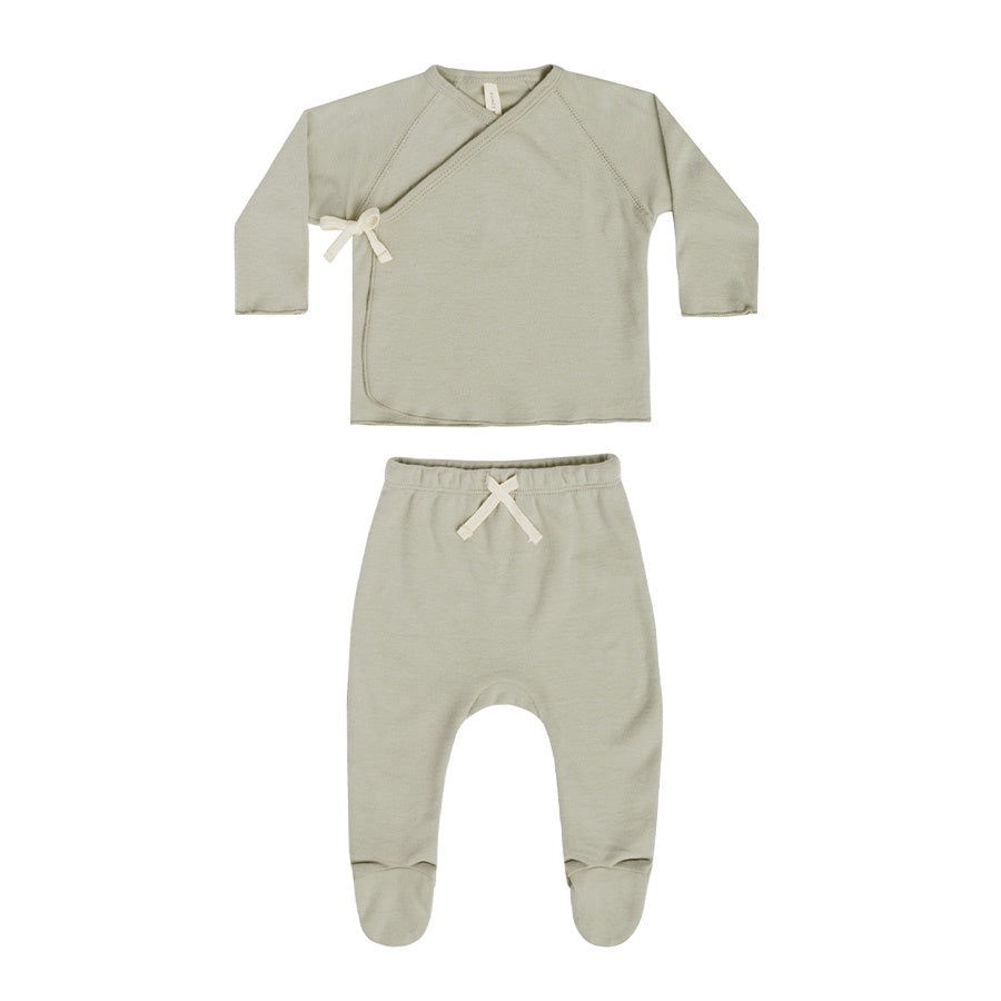 Quincy Mae Wrap Top + Pant Set | Pistachio