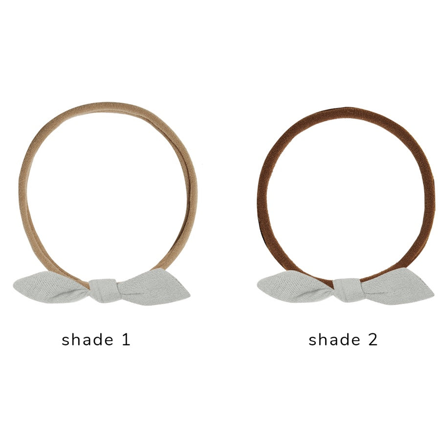 Quincy Mae Little Knot Headband | Sky - Brown