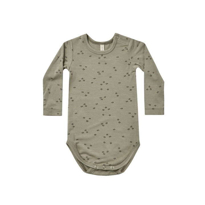 Quincy Mae Bamboo Long Sleeve Bodysuit - Geo