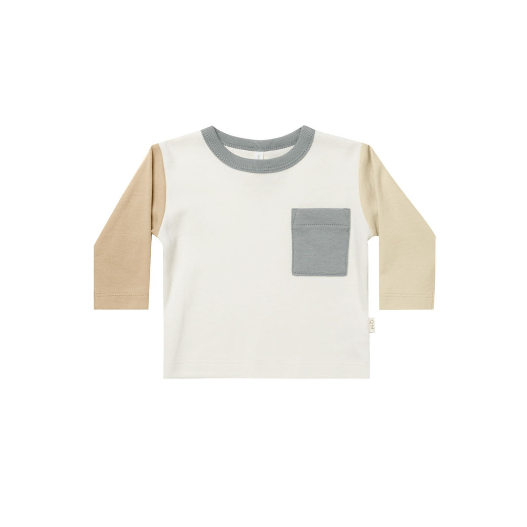 Quincy Mae Long Sleeve Pocket Tee - Color Block