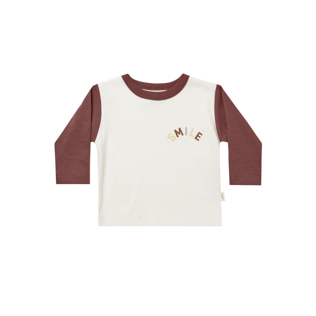 Quincy Mae Long Sleeve Pocket Tee - Smile