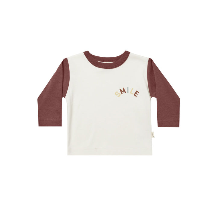 Quincy Mae Long Sleeve Pocket Tee - Smile