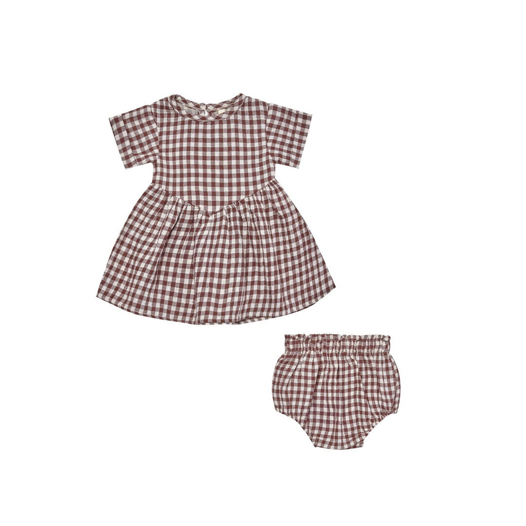 Quincy Mae Brielle Dress - Plum Gingham