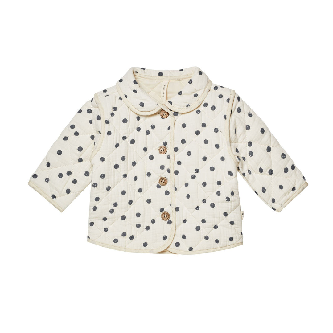 Quincy Mae Quilted Jacket - Navy Dot