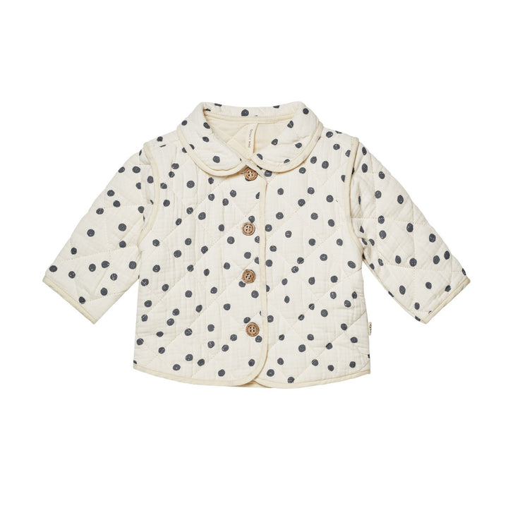 Quincy Mae Quilted Jacket - Navy Dot