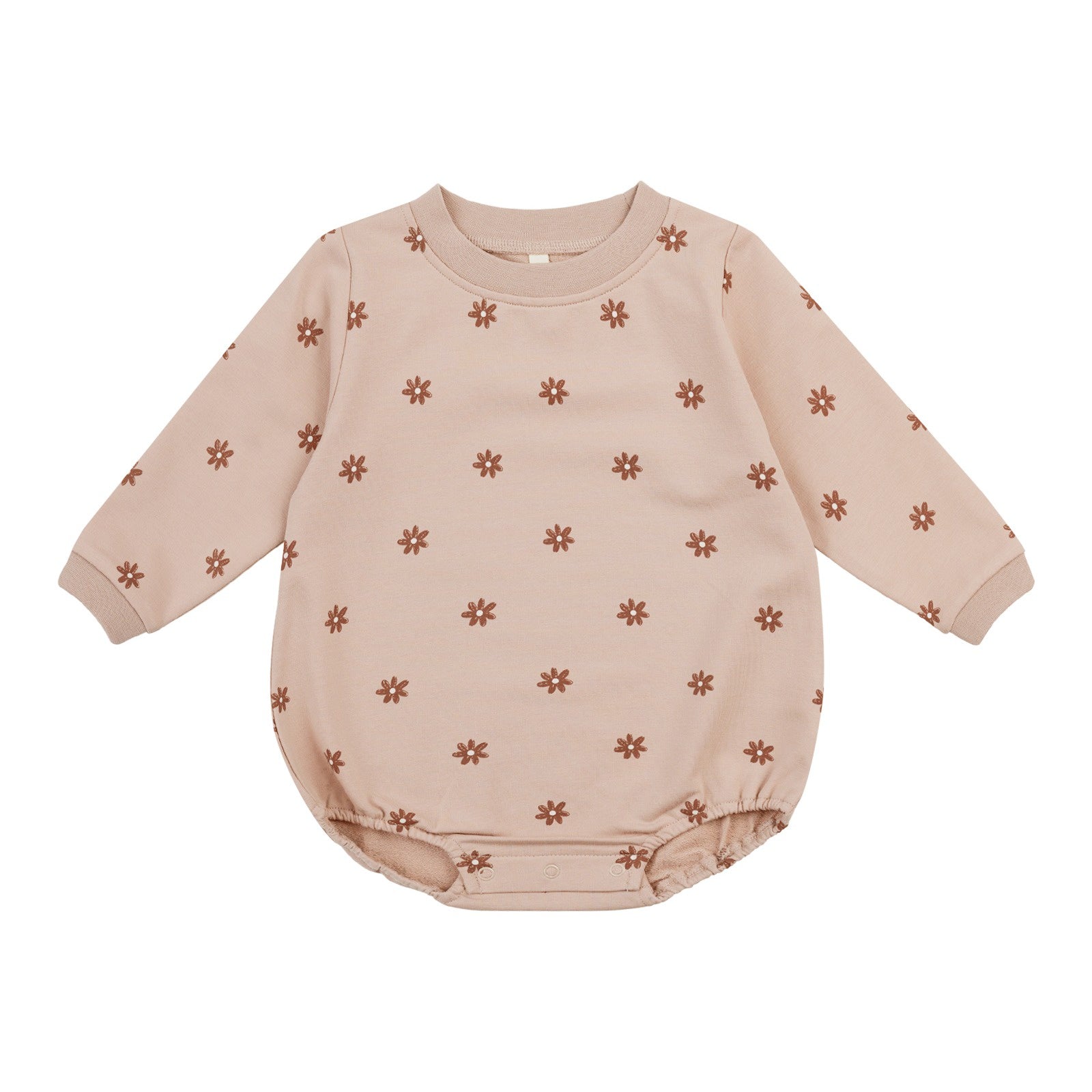 Quincy Mae Crewneck Bubble Romper - Daisies