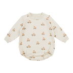 Quincy Mae Crewneck Bubble Romper - Tractors