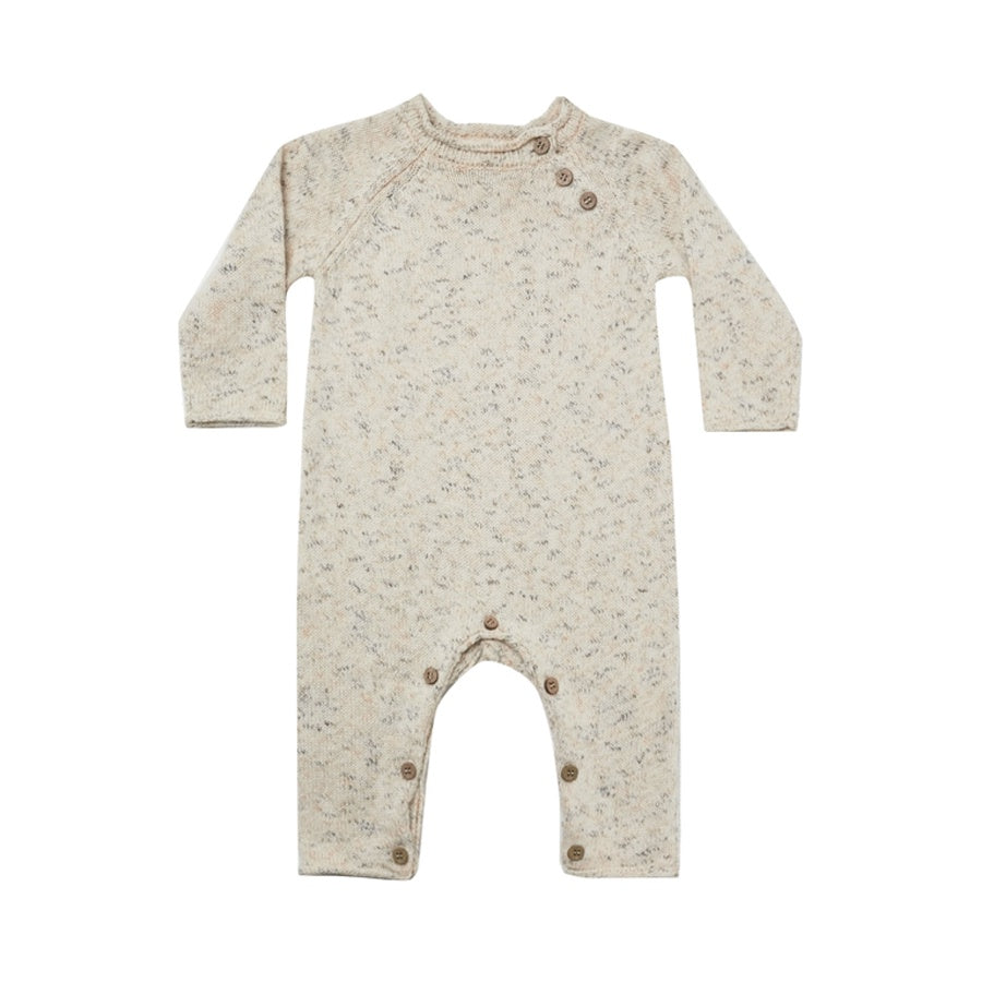 Quincy Mae Speckled Knit Jumpsuit - Natural