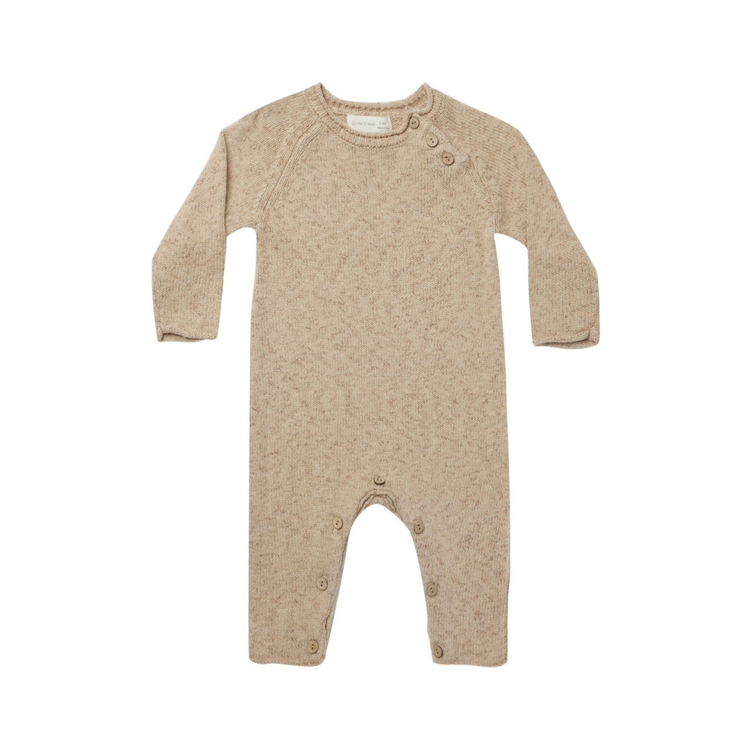 Quincy Mae Speckled Knit Jumpsuit - Latte