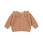 Quincy Mae Ruffle Collar Cardigan - Melon
