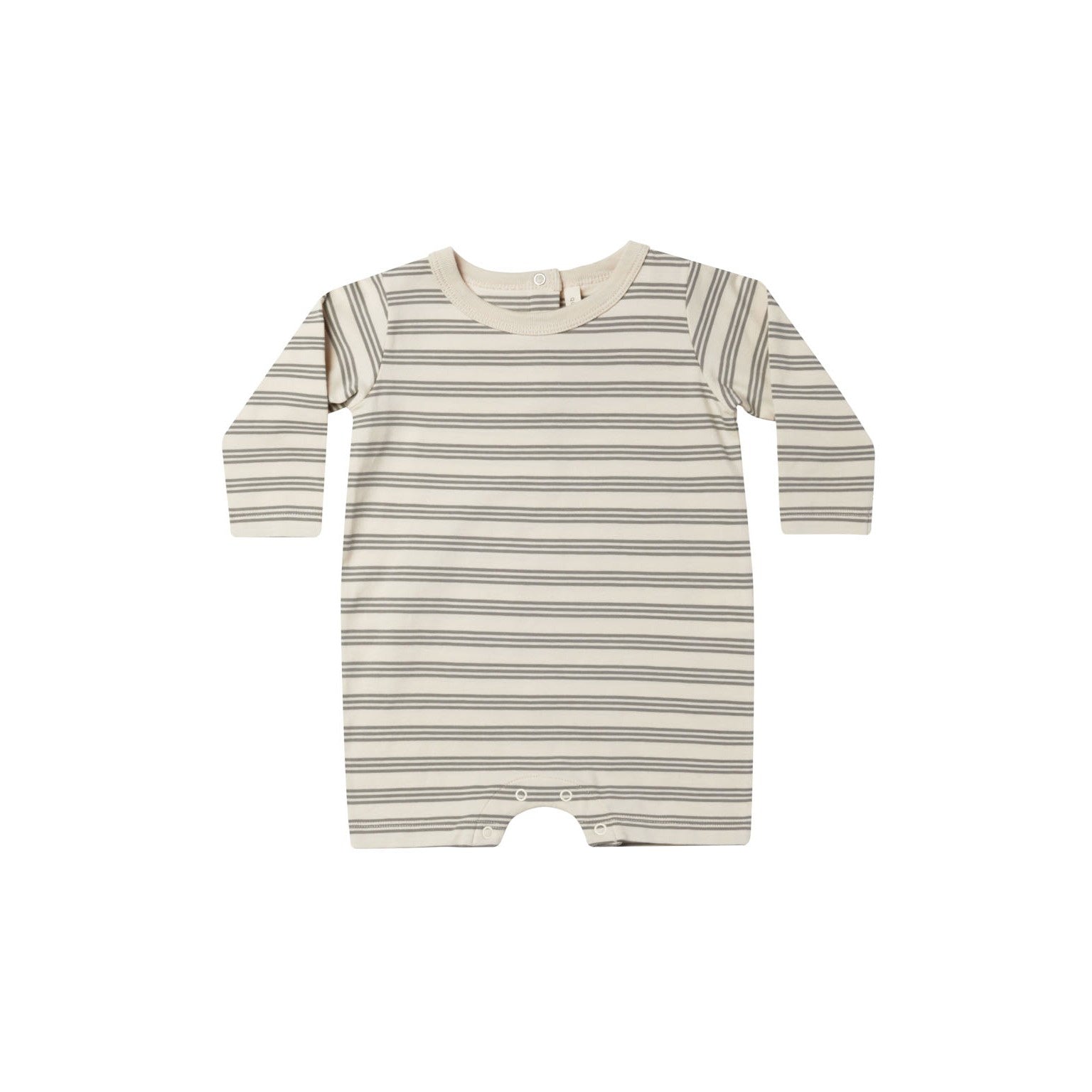 Quincy Mae Long Sleeve Romper - Basil Stripe