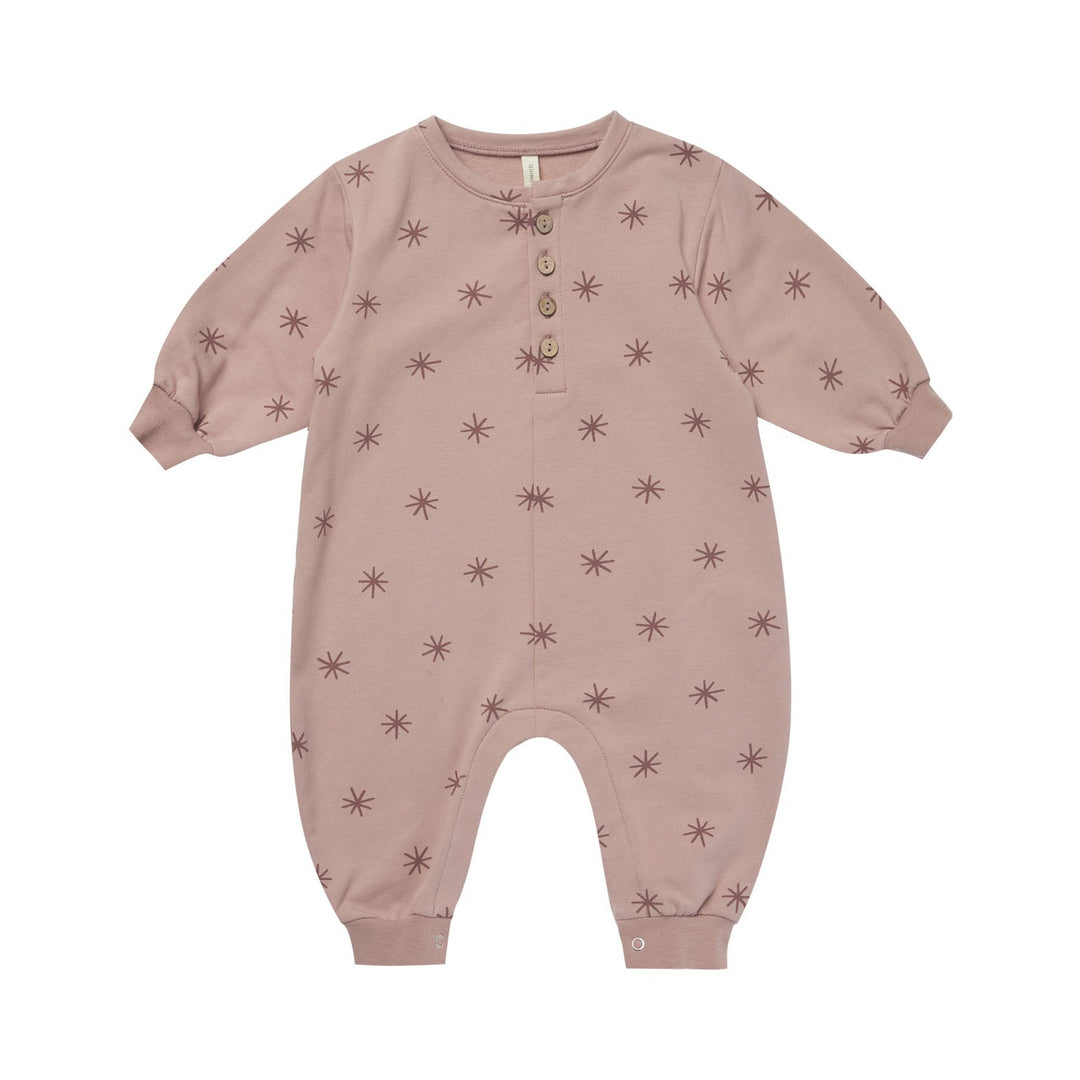 Quincy Mae Relaxed Fleece Jumpsuit - Snow Star