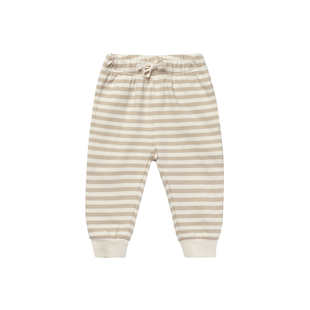 Quincy Mae Relaxed Fleece Sweatpant - Sand Stripe