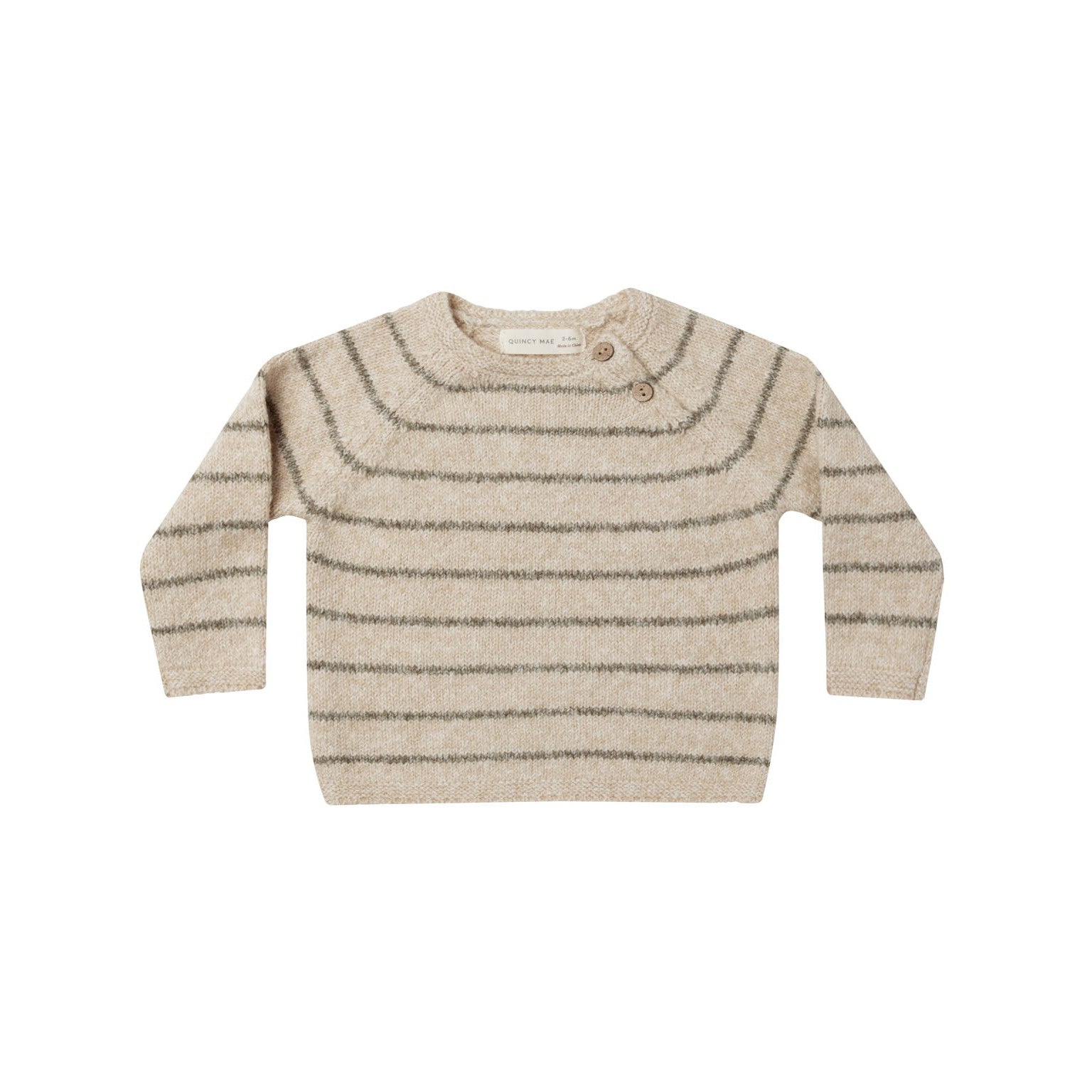 Quincy Mae Ace Knit Sweater - Basil Stripe