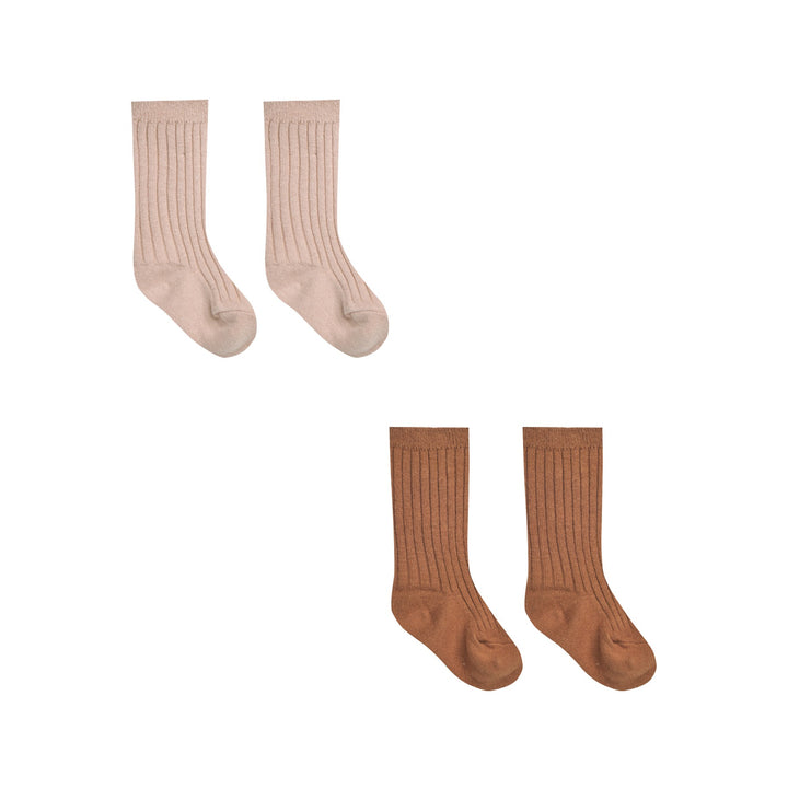 Quincy Mae Socks Set - Blush/Clay