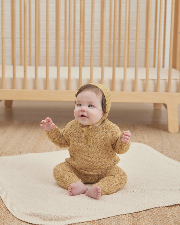 Quincy Mae Heathered Knit Bonnet - Honey