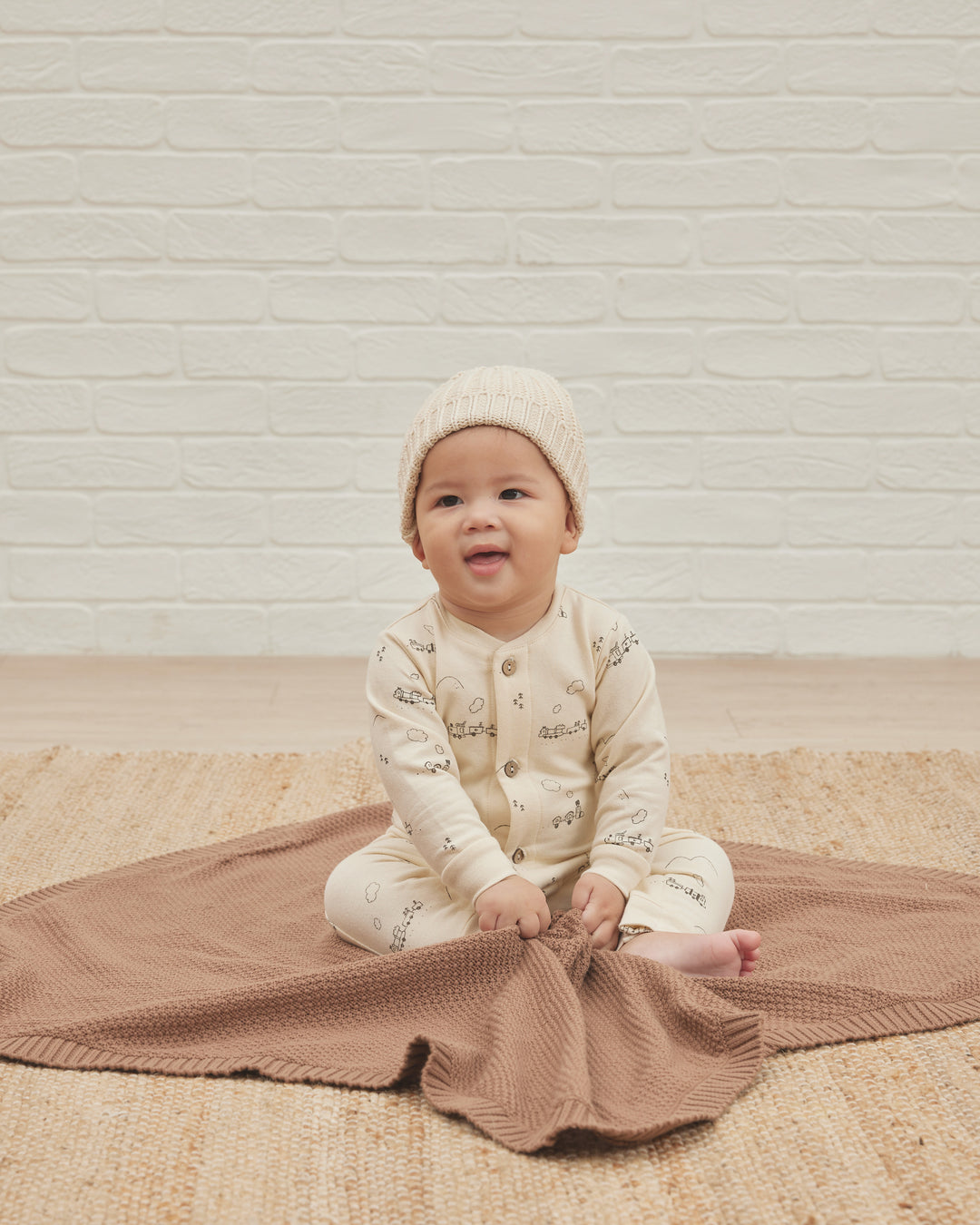 Quincy Mae Knit Baby Blanket - Cocoa