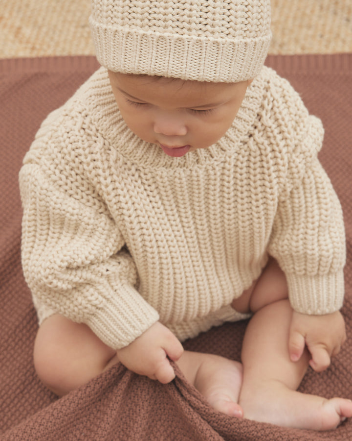 Quincy Mae Knit Baby Blanket - Pecan