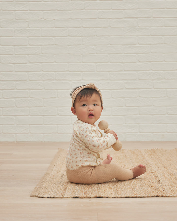 Quincy Mae Pointelle Side-Snap Bodysuit - Blush Floral