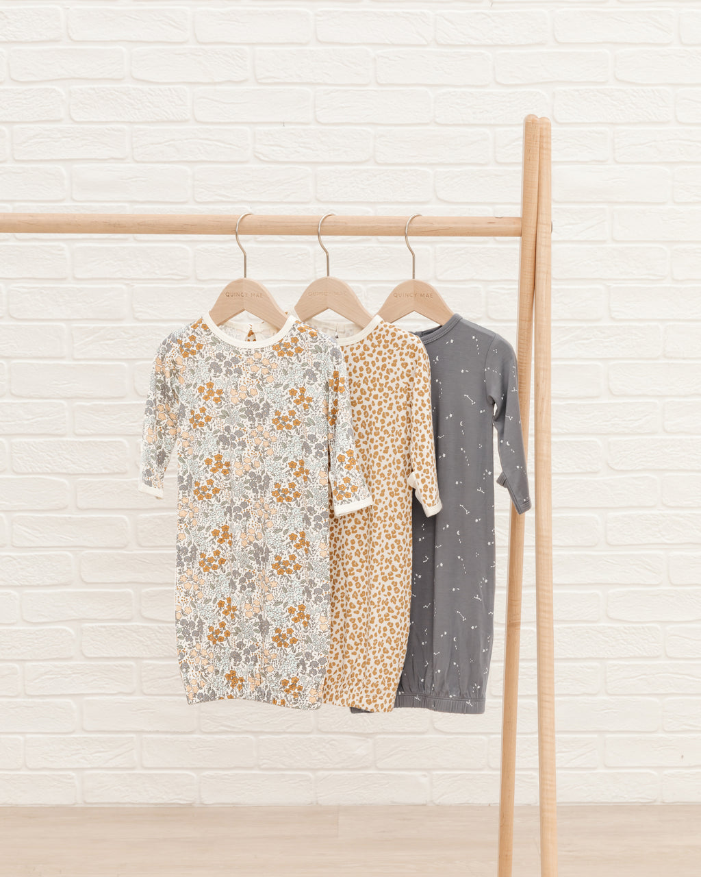 Quincy Mae Bamboo Baby Gown - Garden