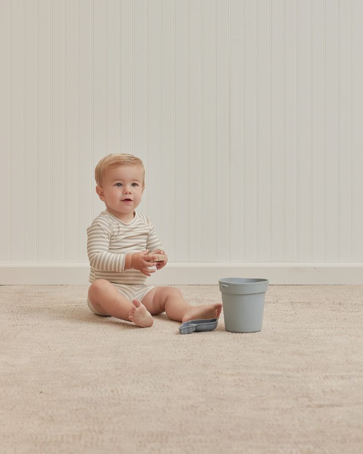 Quincy Mae Long Sleeve Tee | Pistachio Stripe