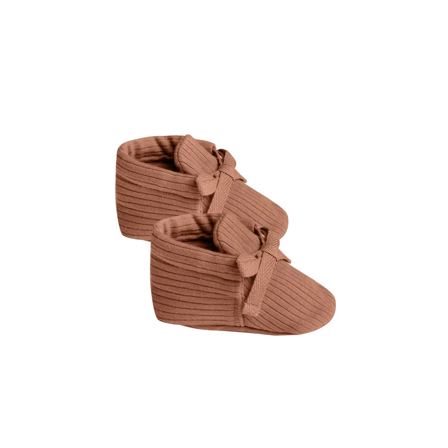 Quincy Mae Baby Booties Ribbed - Amber